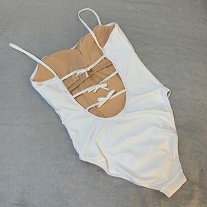 NWOT J. Crew White Baby Bow-Back One Piece Size 4
